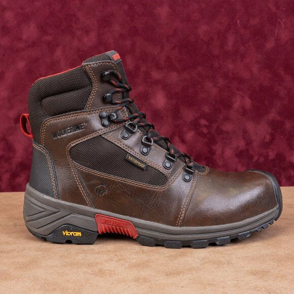 Wolverine Men Mansard Brown Leather Lace-up Waterproof Steel Toe Work Boots 10 main image 5
